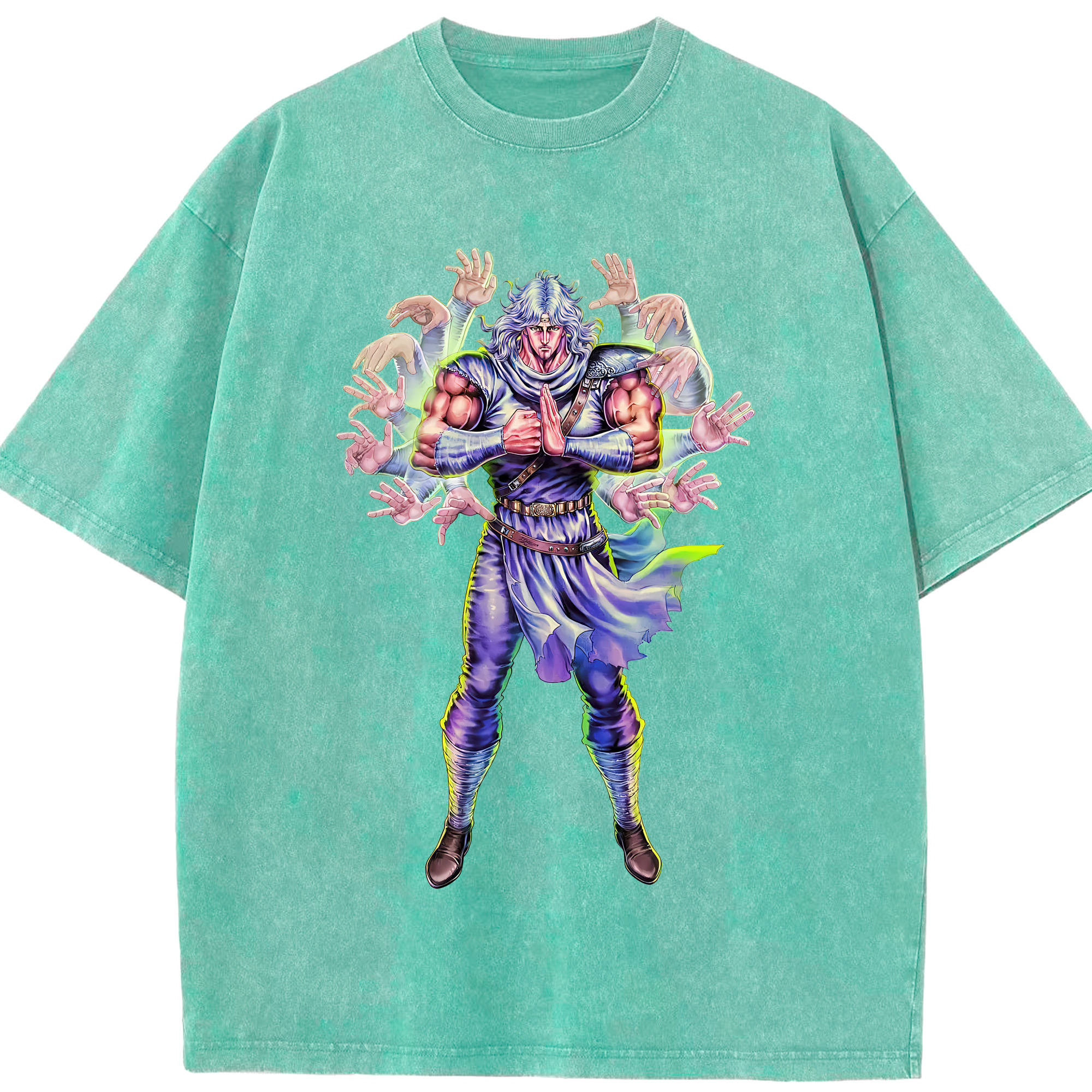 （画像用） 北斗の拳 Fist of the North Star 綿100% ヴィンテージ風 半袖Tシャツ（フロントプリント）
